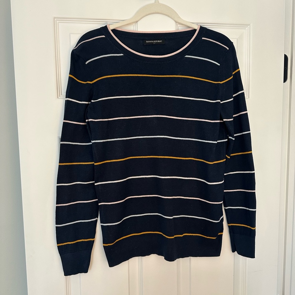Banana Republic Multicolor Striped Crewneck Sweater